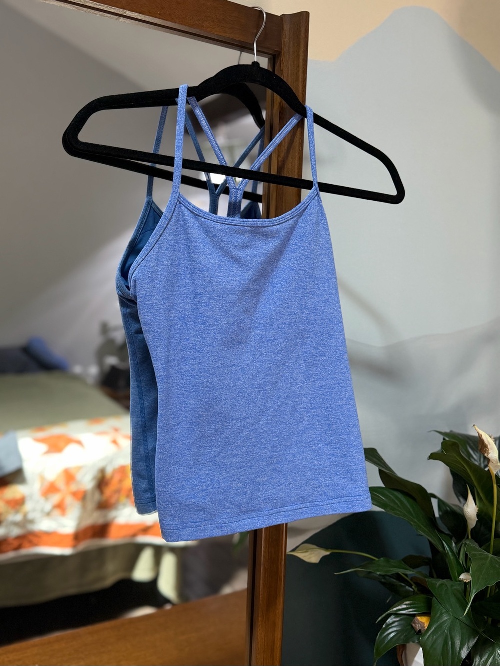 Lululemon Power Y, blue spaghetti strap racer back Tank Top